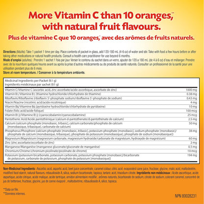 Emergen-C Immune+ 1000mg 维生素 C 粉剂补充剂、饮料混合物、免疫系统增强剂、覆盆子、24 包和覆盆子（30 粒）、1000mg 维生素 C/电解质/B 族维生素矿物质补充剂