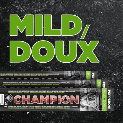 Champion 義大利辣香腸條，獨立包裝，口味溫和的辣香腸肉條，完美的午餐小吃，肉條，加拿大製造 - 24 根裝