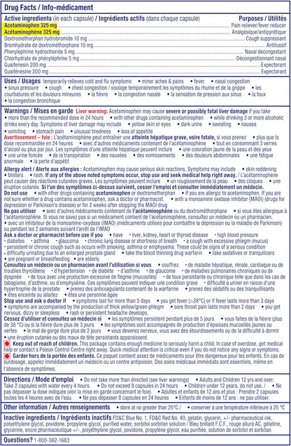 Vicks DayQuil 完全缓解感冒和流感症状及鼻塞液体胶囊，白天不瞌睡，缓解 9 种症状，36 粒