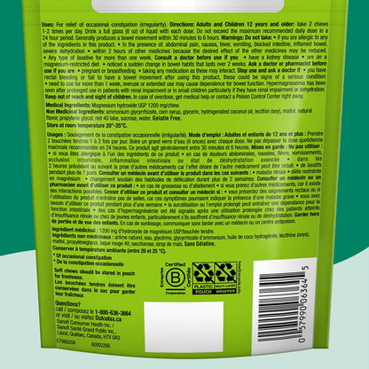 DulcoLax 软咀嚼片，用于缓解偶尔便秘的温和泻药，适用于成人和 12 岁及以上儿童，纯素、无刺激、无麸质泻药，混合浆果味，30 片