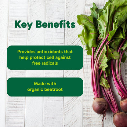 Organika 甜菜根有机 - 1400 毫克高效抗氧化剂，血压支持，一氧化二氮 + 运动表现 - 120 粒胶囊