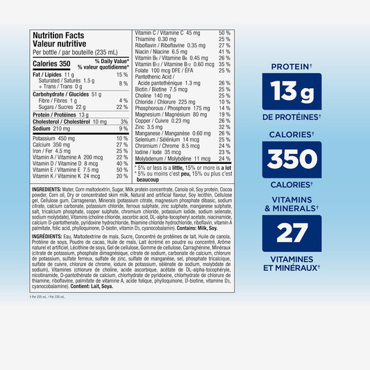 Ensure Plus Calories，營養補充品奶昔超值裝，幫助健康增重或維持體重，巧克力味，24 x 235 毫升瓶裝