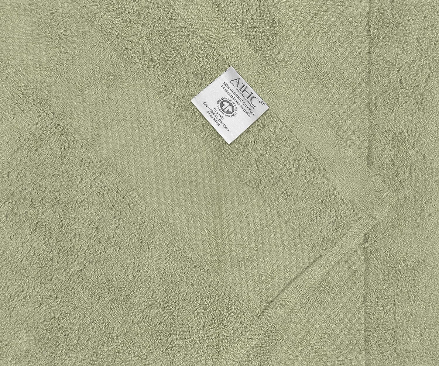 A1 HOME COLLECTIONS 100% Organic Cotton Towels 650 GSM Plush Feather Touch Quick Dry Wash Cloth, Pack of 60 GOTS Certified, Oeko-Tex Green Certified, Organic Cotton Wash Cloth, 13"X13"