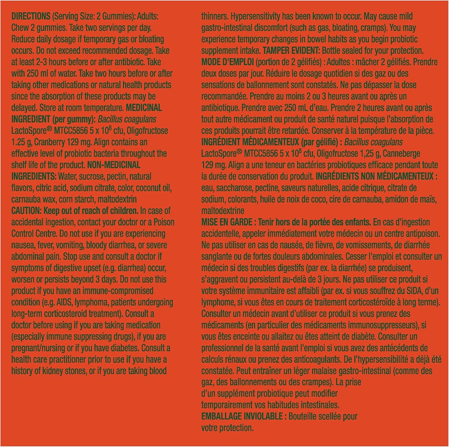 Align 女性健康益生元 + 益生菌软糖，有助于预防尿路感染，蔓越莓味，50 粒软糖