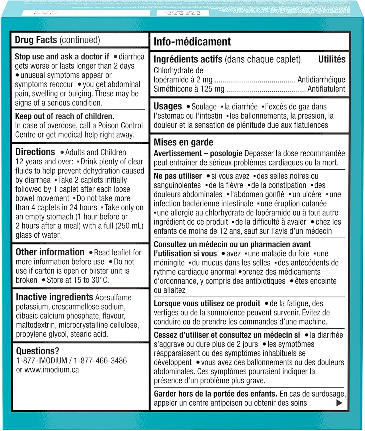 Imodium Advanced Rapid Relief 止瀉藥片，20 粒（1 包）- 包裝可能有所不同
