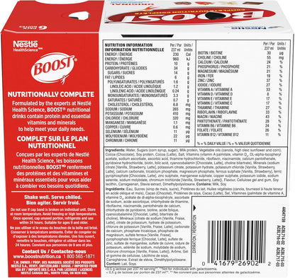 BOOST Original Meal Replacement Drink, 6x237ml Variety Pack, Case Pack of 4, Packaging May Vary & 15 g High Protein Meal Replacement Drink, Strawberry, 6x237ml, Case Pack of 4, Packaging May Vary
