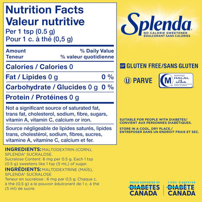 Splenda No Calorie Sweetener Granulated, 275G (5LB Equivalent), Sugar Substitute for Use with Coffee, Tea, Fruit, Cereal, and More