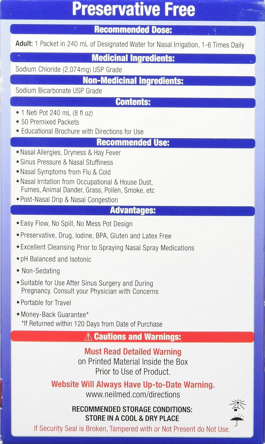 NeilMed Nasaflo 洗鼻壶，50 支（包装可能有所不同）