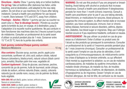 Jamieson 褪黑素軟糖 10 毫克 - 天然草莓風味