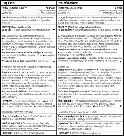 泰诺制造商生产的精准冷却止痛膏，4% 利多卡因和 1% 薄荷醇，快速有效缓解疼痛，淡淡香味，14.2 克旅行装