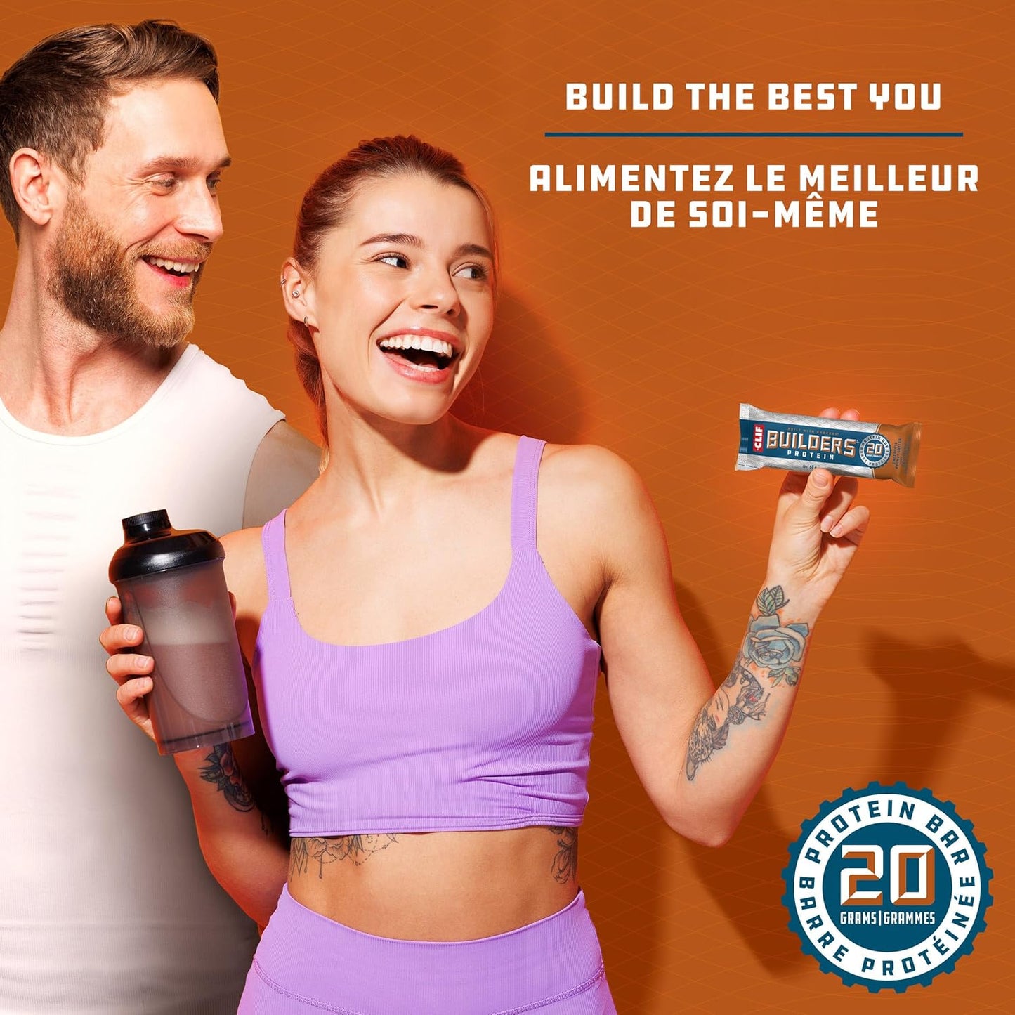 CLIF BUILDERS 蛋白棒，巧克力花生酱口味，20 克蛋白质，加拿大制造，不含麸质，不含人工甜味剂，68 克（12 包）