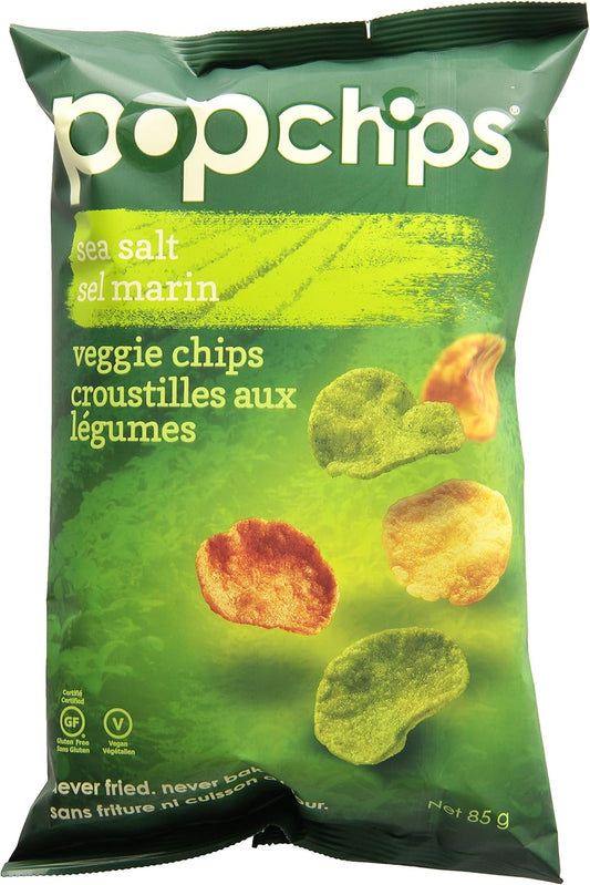 popchips veggie chips SEA SALT, share bag 85g (12 pack)