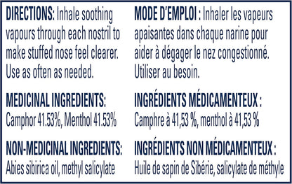 Vicks Vapoinhaler 鼻腔减充血剂，含舒缓蒸汽和 VapoCOOL Max 药用滴剂，用于暂时缓解咳嗽和咽喉痛，润喉糖，冬霜味，40 粒