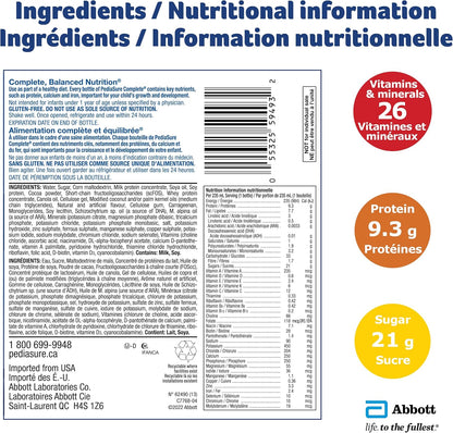 PediaSure Complete，營養補充劑，兒童營養奶昔，可作為早餐飲品，香草味，4 x 235 毫升瓶裝