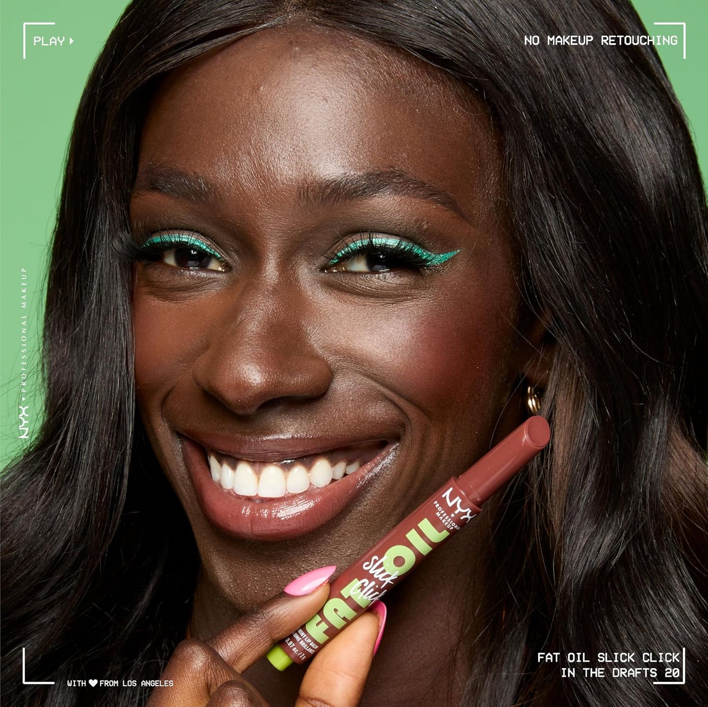 NYX Professional Makeup Fat Oil Slick Click, Lip Balm, 12 HR Hydration, Infused With Nourishing Oils, High Shine Finish, Buildable Colour, Shade: Going Live (Clear)