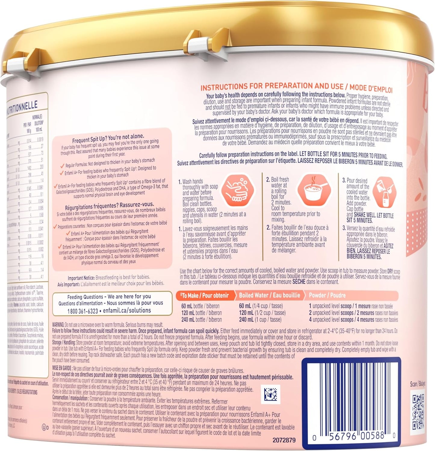 Enfamil A+ for frequent Spit Up, Baby Formula, Powder Tub, 629g