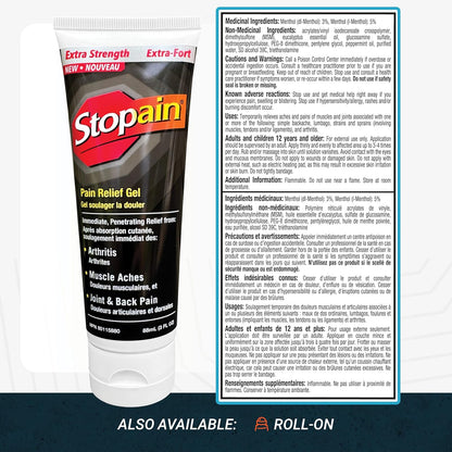 Stopain 強效止痛凝膠，快速緩解關節炎、肌肉酸痛、關節痛和背痛，不油膩