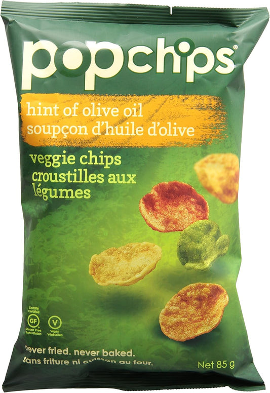 popchips Veggie Chips Olive Oil, Share Bag 85g (12 Pack)