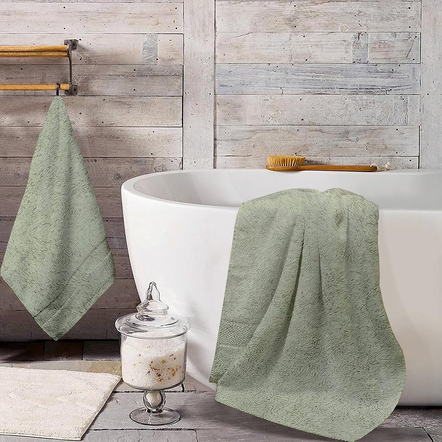 A1 HOME COLLECTIONS 100% Organic Cotton Towels 650 GSM Plush Feather Touch Quick Dry Wash Cloth, Pack of 60 GOTS Certified, Oeko-Tex Green Certified, Organic Cotton Wash Cloth, 13"X13"
