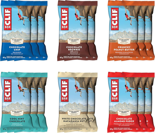 CLIF BAR Energy Bars Best Sellers Variety Pack (16 Count) + CLIF BUILDERS Protein Bars Chocolate Mint (12 Count)