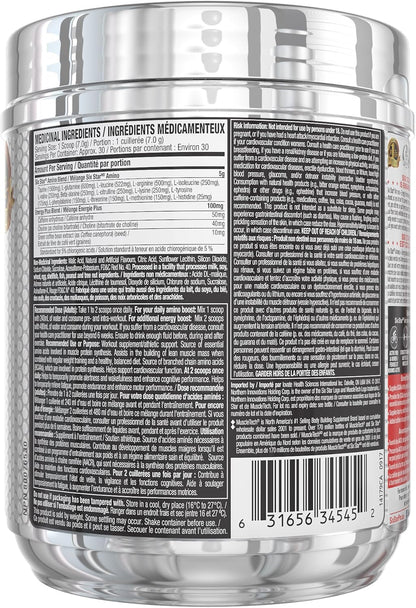 運動前 + 胺基酸加能量六星 | 鍛鍊前粉末，提升能量、專注力與強度 | 含咖啡因的 BCAA 粉末