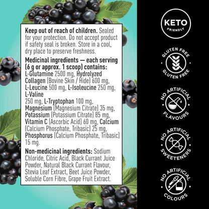 Organika 電解質恢復 - 無糖運動後補充劑，含支鏈氨基酸和 L-谷氨酰胺 - 漿果味 - 180 克，30 份