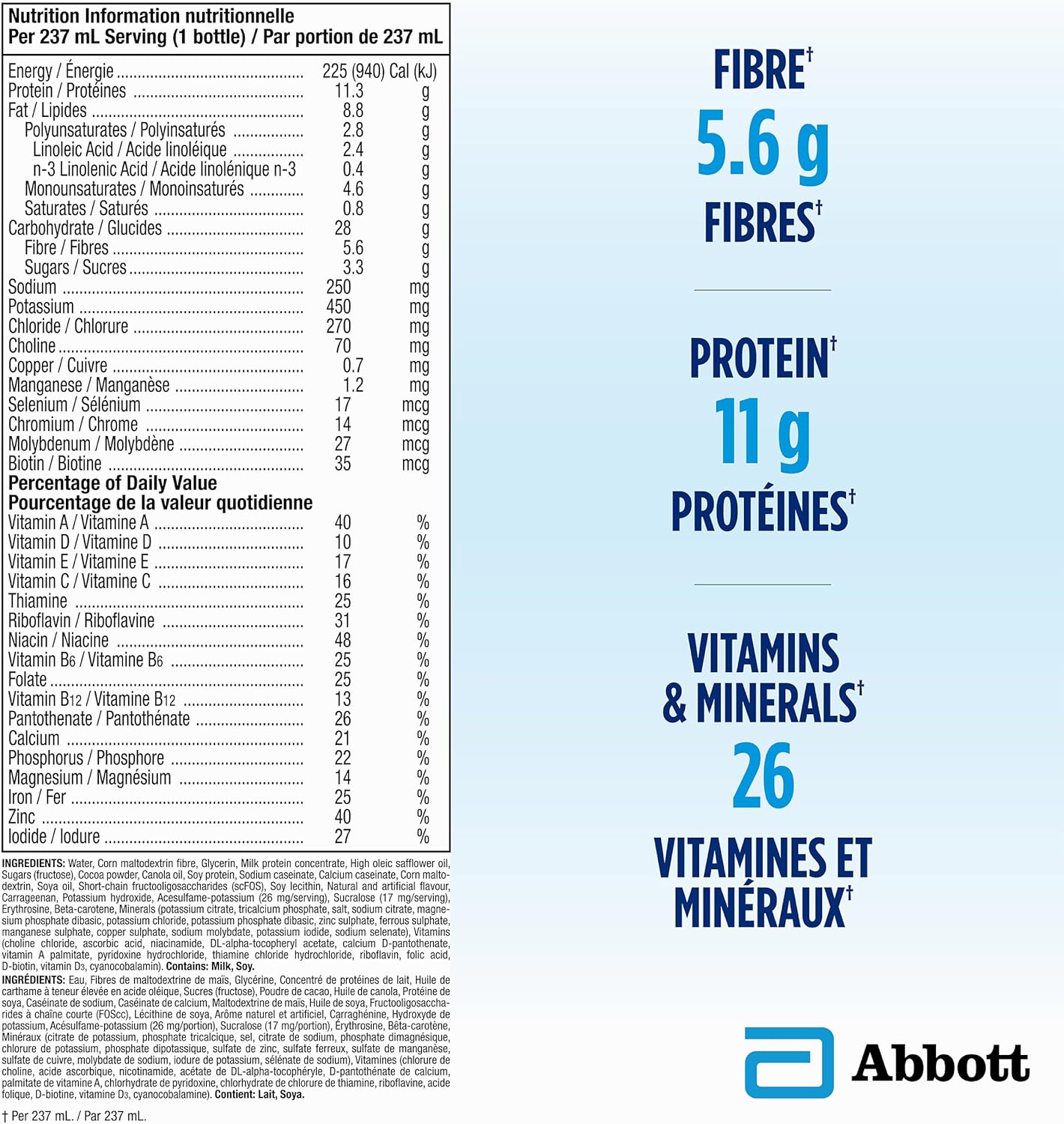 Glucerna Nutritional Drink, Meal Replacement Shakes, Complete, Balanced Nutrition For People With Diabetes, Chocolate, 6 x 237-mL Bottles