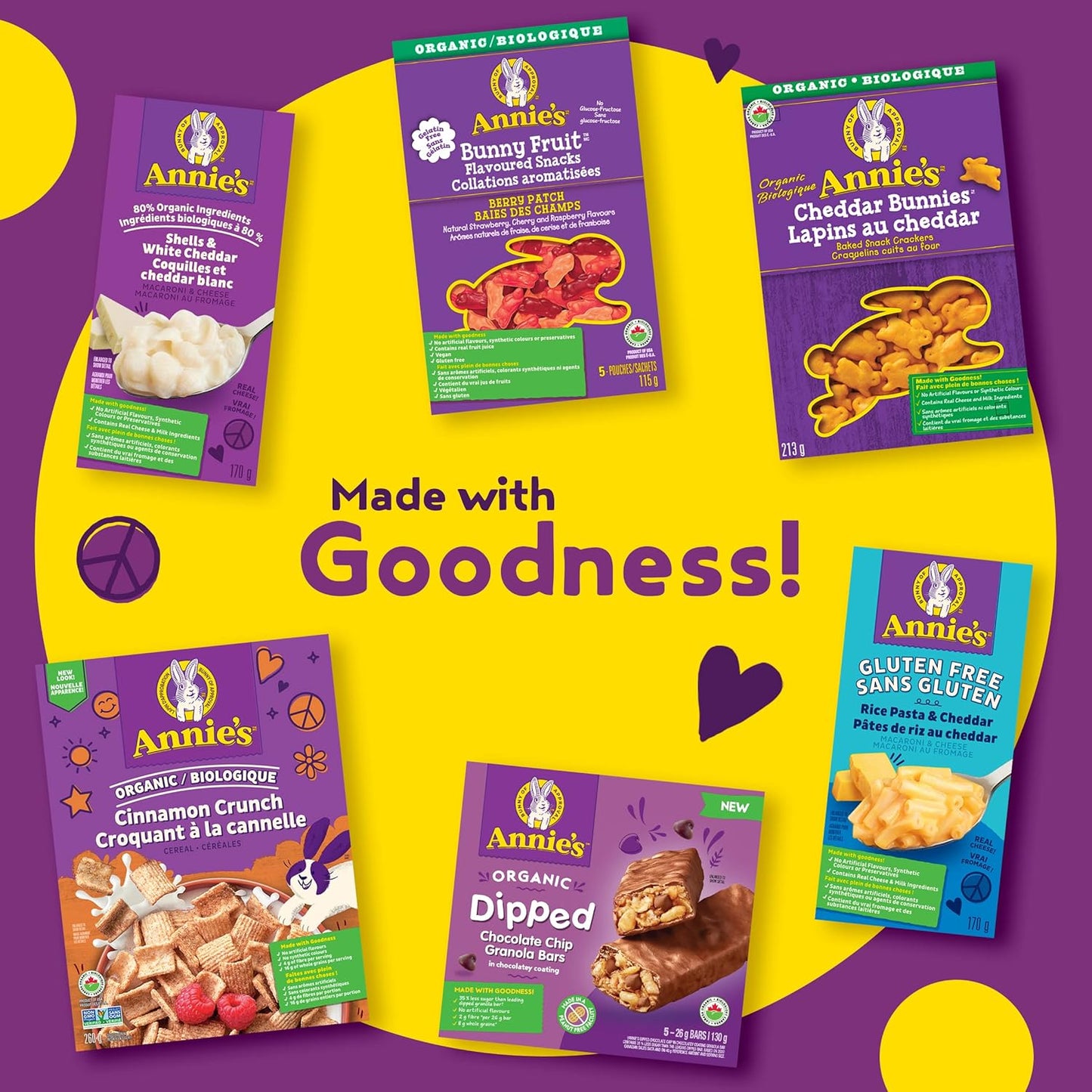 ANNIE'S 巧克力碎燕麦棒，有机，无人工香料，全谷物，5 包燕麦棒