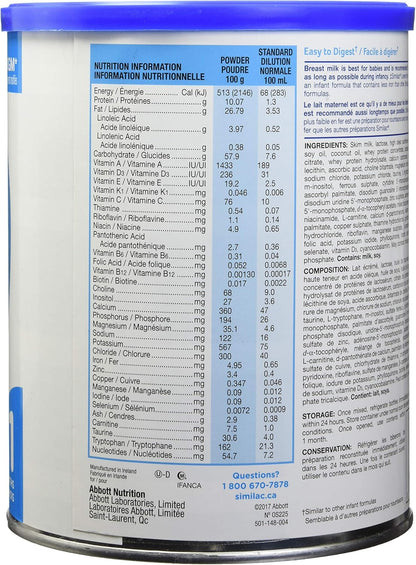 Similac Lower Iron Non-GMO Baby Formula, Powder, 850 g, 0+ Months