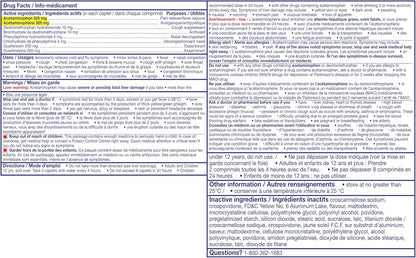 Vicks DayQuil COMPLETE Vicks VapoCOOL 感冒和流感药，不引起困倦，白天缓解多种症状，用于止咳、缓解鼻塞，24 粒胶囊