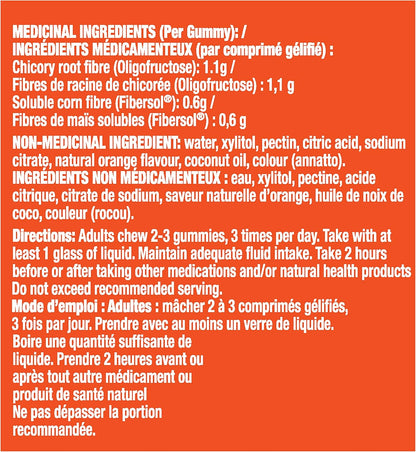 Metamucil Fibre Gummies, No Sugar Added, Daily Supplement, Prebiotic Plant-Based Fibre Blend, Orange Flavour, 72 Gummies