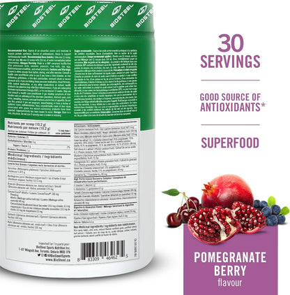 BioSteel 100% 乳清蛋白粉（巧克力味）+ BioSteel Sport Greens 粉（石榴味）