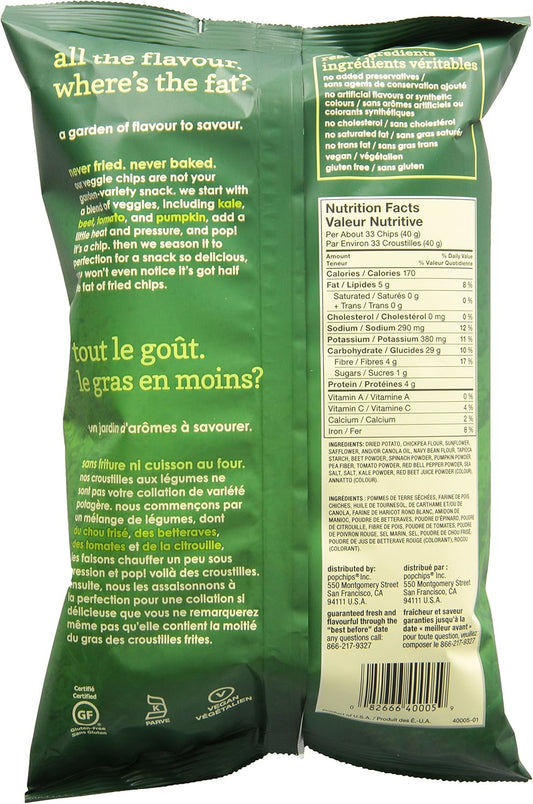 popchips 海盐味蔬菜薯片，分享装 85 克（12 包）