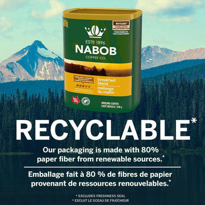 Nabob 中度烘焙早餐混合咖啡粉，340克罐装