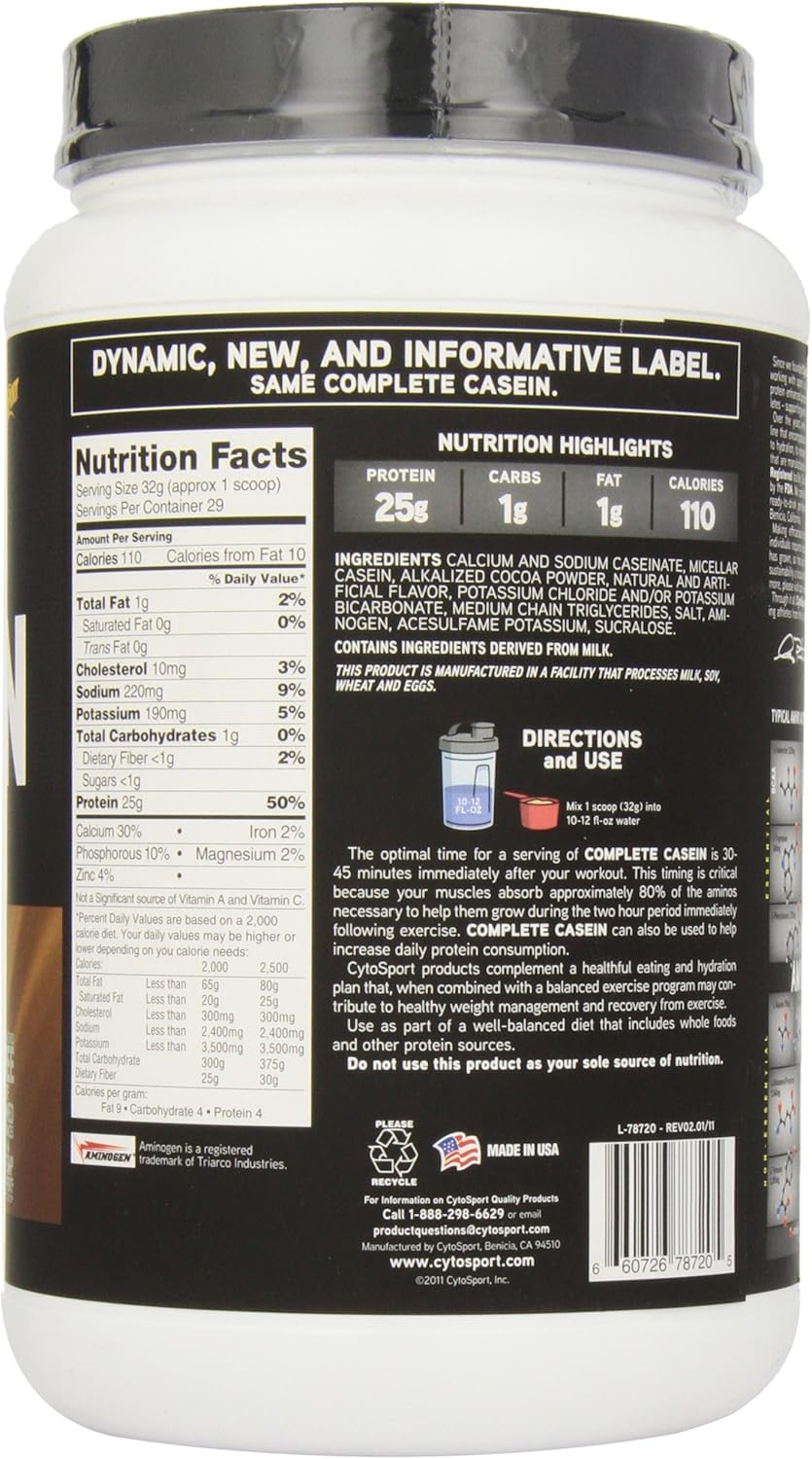 Cytosport 全酪蛋白巧克力 2.05 磅