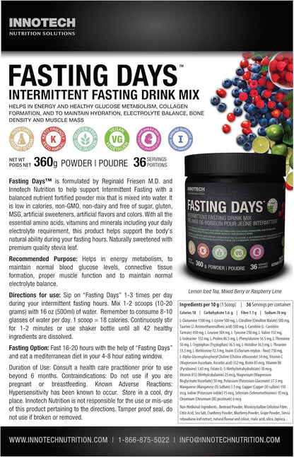 Innotech Nutrition Fasting Days 間歇性禁食飲料混合物 - 混合漿果 360克