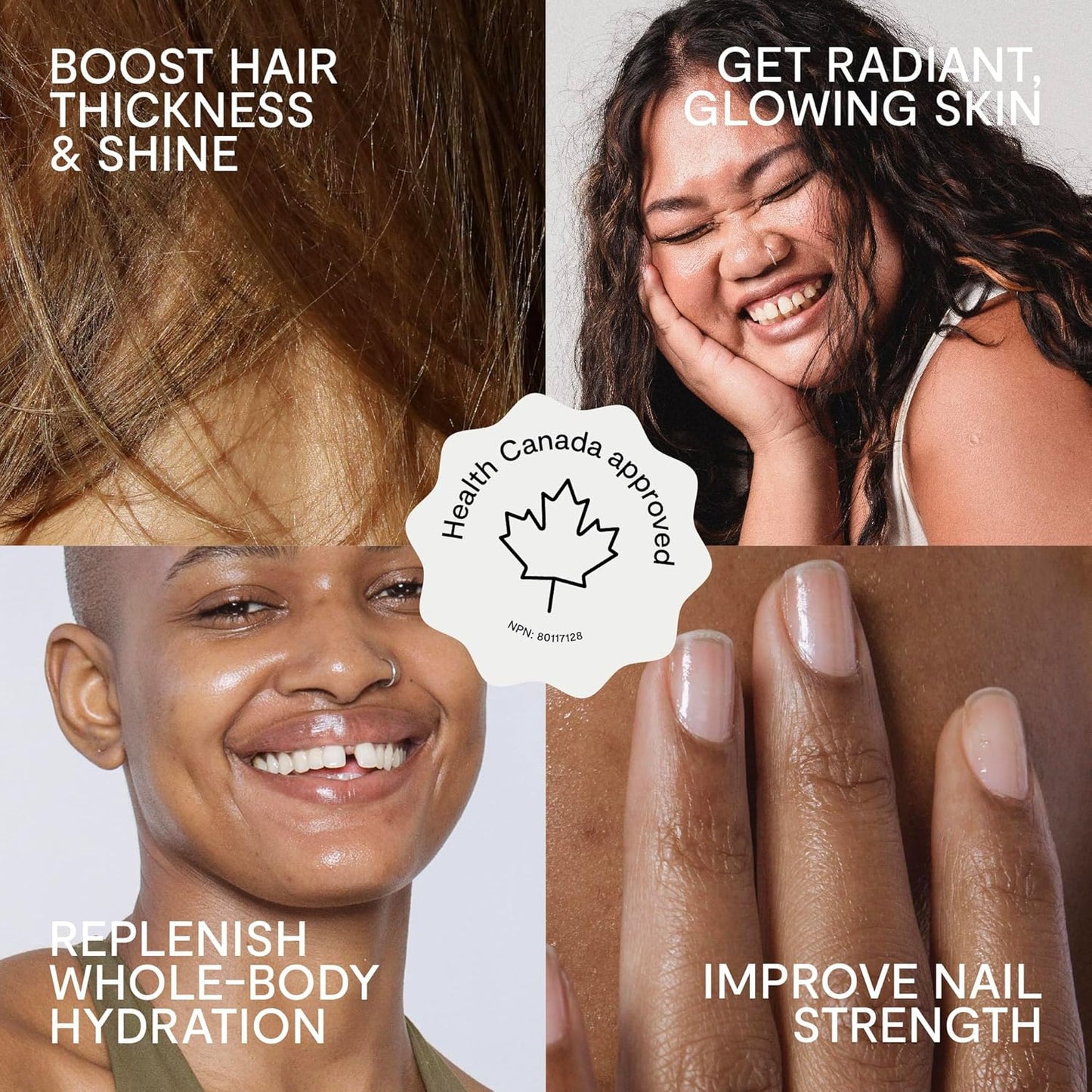 Landish 海洋膠原蛋白美容混合肽粉 - 野生海洋膠原蛋白、透明質酸、生物素、海水鎂和維生素 C - 皮膚、頭髮和指甲支持 - 可飲用的護膚品 - 快速溶解 - 加拿大製造 - 3…