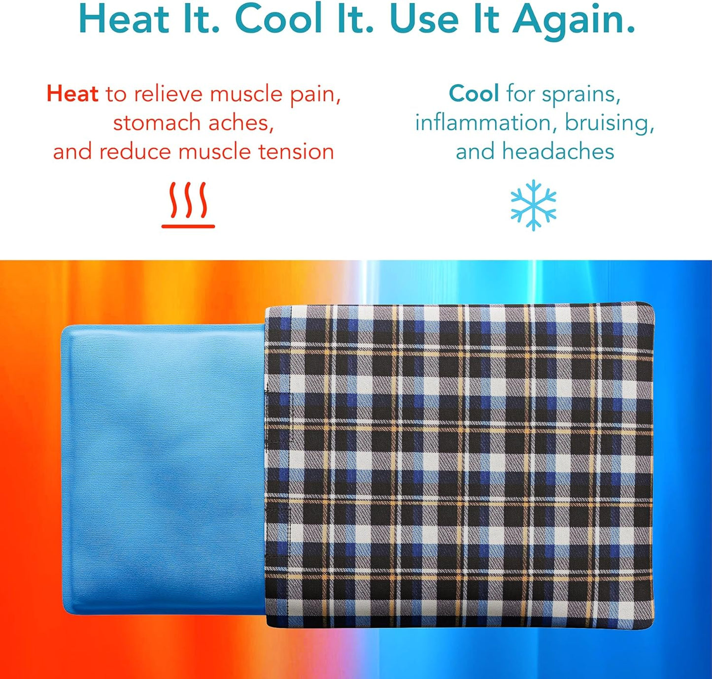 ProActive Therm-O-Clay Multi-Use Compress – Reusable Hot & Cold Therapy Pack – Natural Clay-Filled Heat & Ice Bag for Pain Relief, Muscle Aches, Joint Stiffness, Inflammation – Soft Washable Cover