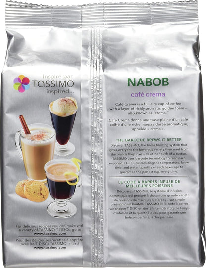 Tassimo Nabob Café Crema 咖啡单份 T 盘，110 克（5 盒，每盒 14 个 T 盘）和 Nabob Café Crema 咖啡单份 T 盘，110 克
