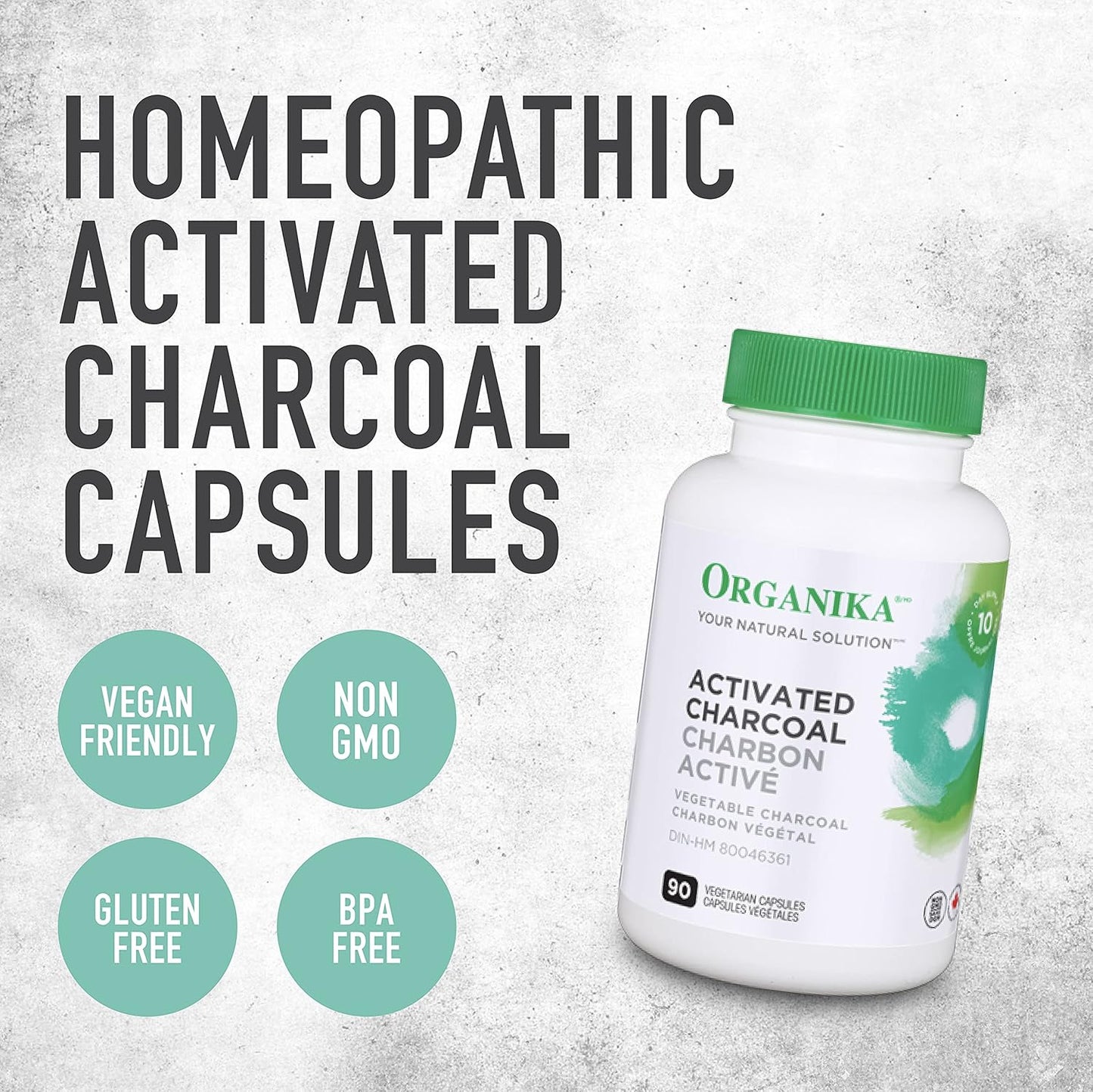 Organika 活性碳和 NAC（N-乙醯-L-半胱氨酸）500 毫克補充劑套裝