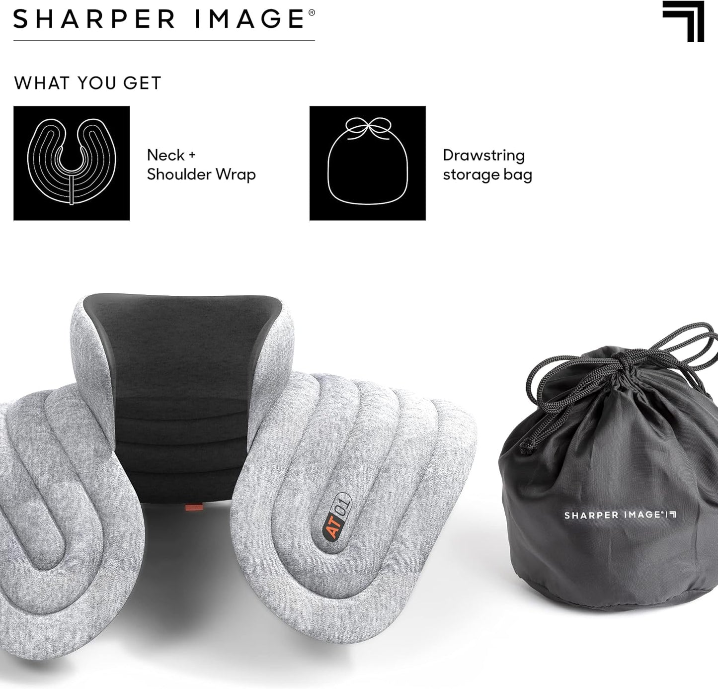 SHARPER IMAGE Heated Neck & Shoulder Aromatherapy Wrap, Lavender Scented Hot & Cold Therapy, Weighted Muscle Pain & Stress Relief, Luxurious Soft Plush, Adjustable Fit, Relaxation & Self-Care