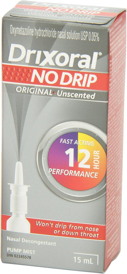 Drixoral 无滴漏原装无香型喷雾，有助于缓解鼻塞，15ml