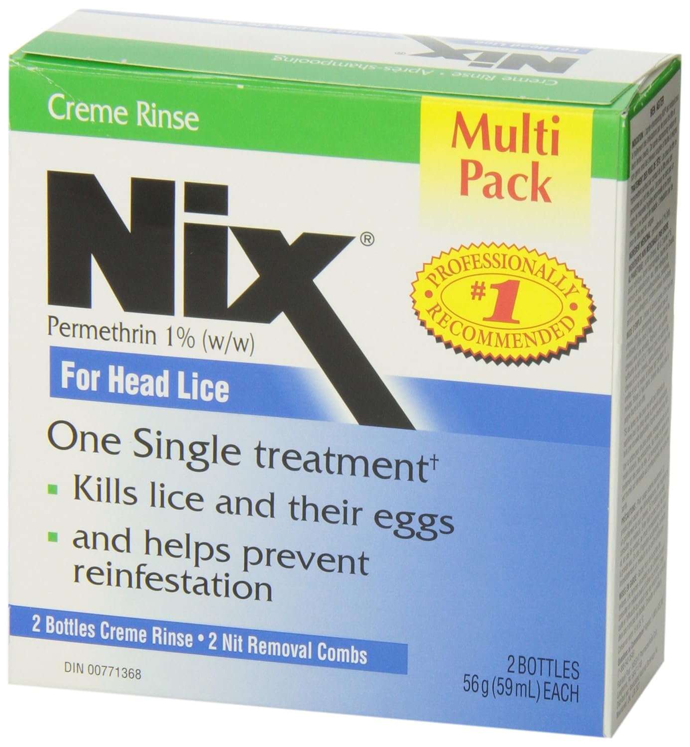 Nix 多包装乳霜冲洗液（含除虱梳）- 112 克 - 有效治疗头虱