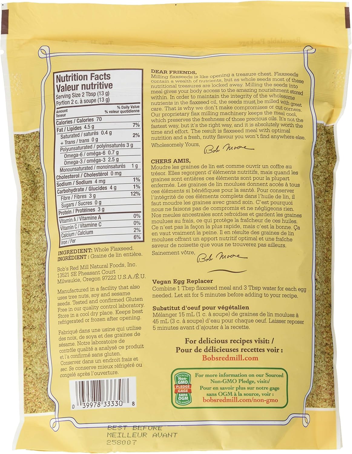 Bobs Red Mill 亚麻籽粉，453克（1包）