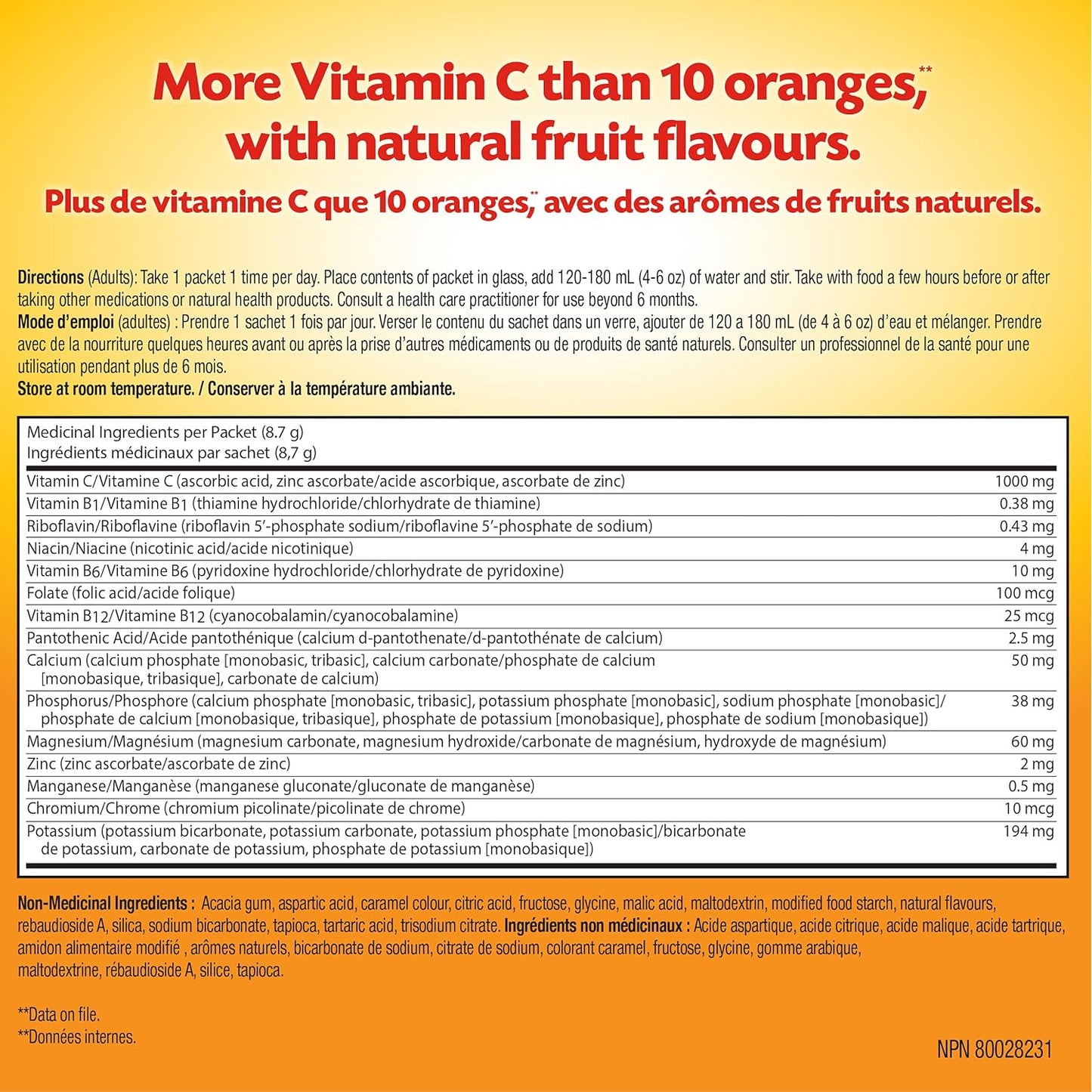 Emergen-C 免疫支持碳酸饮料粉，富含维生素和矿物质，巴西莓，30 袋