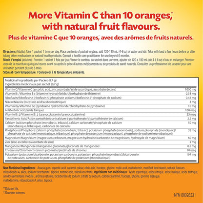 Emergen-C 免疫支持碳酸饮料粉，富含维生素和矿物质，巴西莓，30 袋