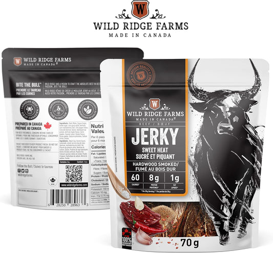Wild Ridge Farms 甜辣牛肉乾，硬木煙熏，加拿大製造