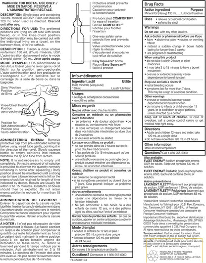 Fleet 礦物油灌腸劑 - 1 支 (130 毫升) - 緩解便秘的瀉藥