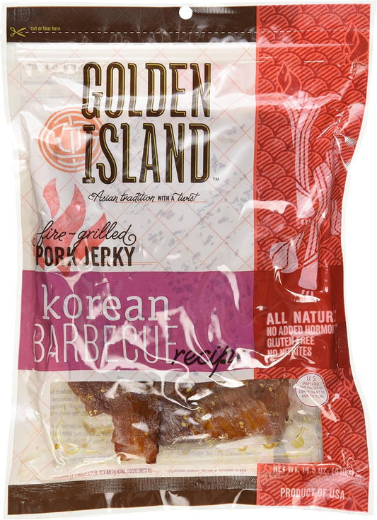 金島天然風味豬肉乾，韓國燒烤配方，14.5盎司