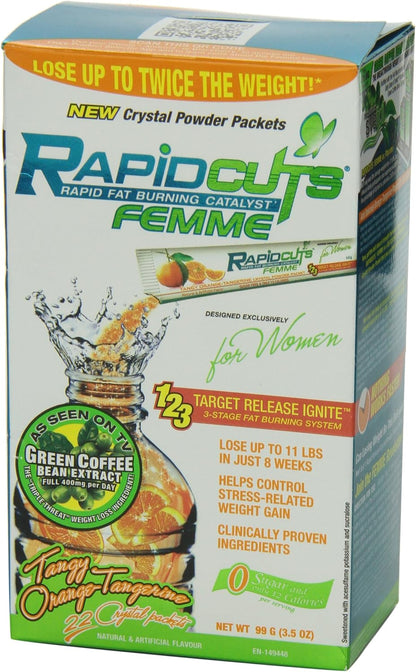 FEMME FIT RapidCuts Femme Crystals - 全天然三階段減脂系統 - 橘橘色 - 22 粒 (665553200736)